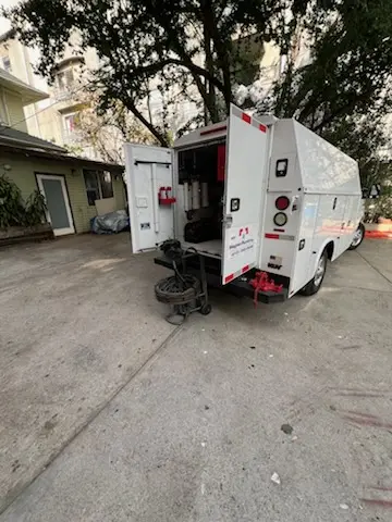Magnet Plumbing service vehicle on-site for Water Heater Repair in North Tampa